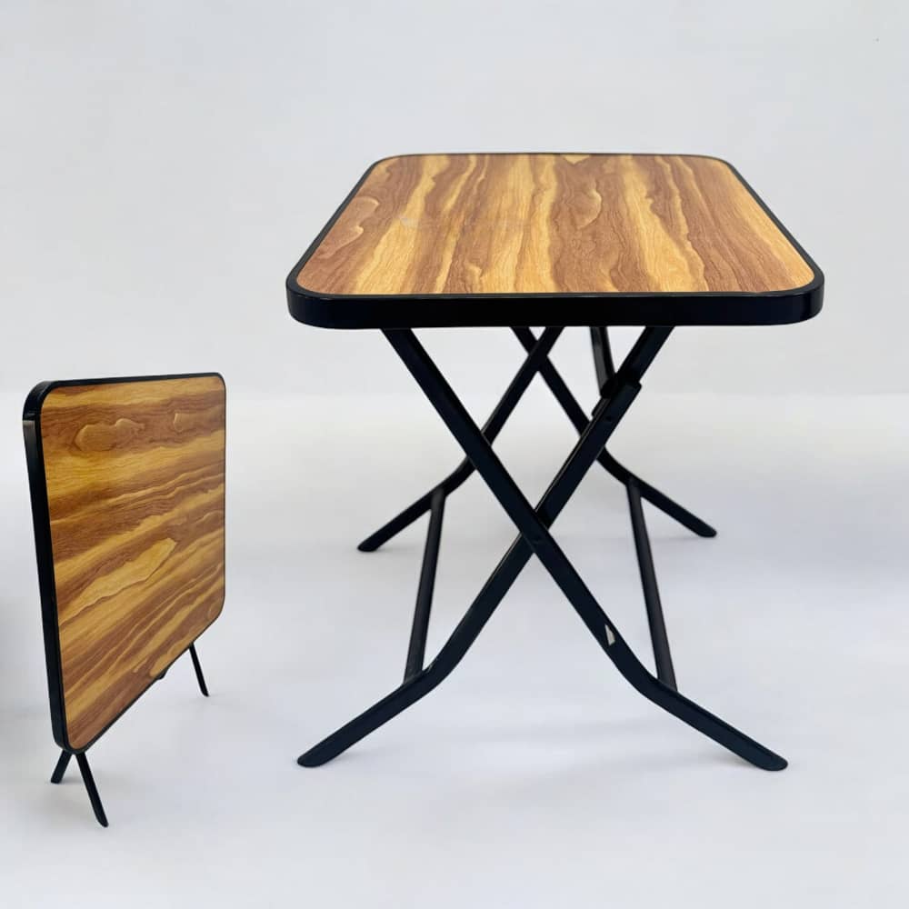 طاولة اكل عطفة خشبي حواف اسود 80*80 سم AZ-3212