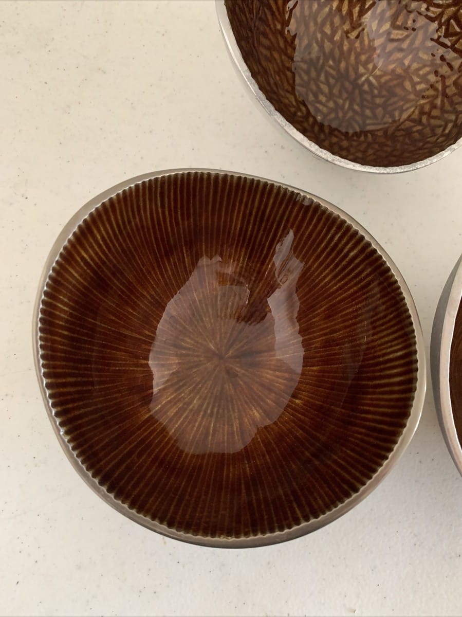 مطيبة زجاج عميق مخطط بني AK-1804