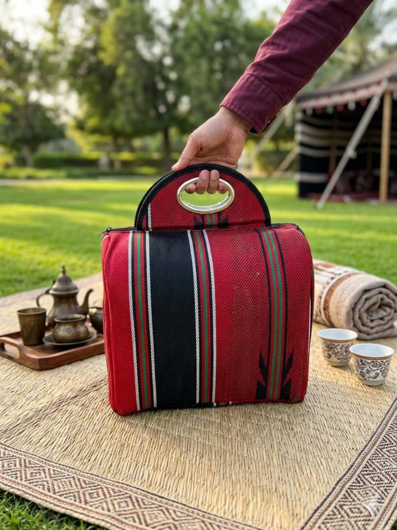 حافظة ثلاجة شاهي -مقاضي حراري ملبس قماش ملون