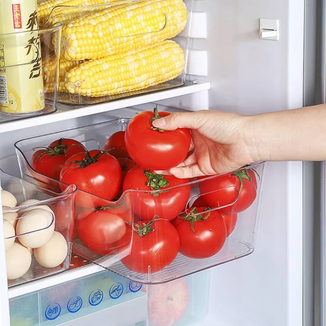 سلة تنظيم ثلاجة شفاف