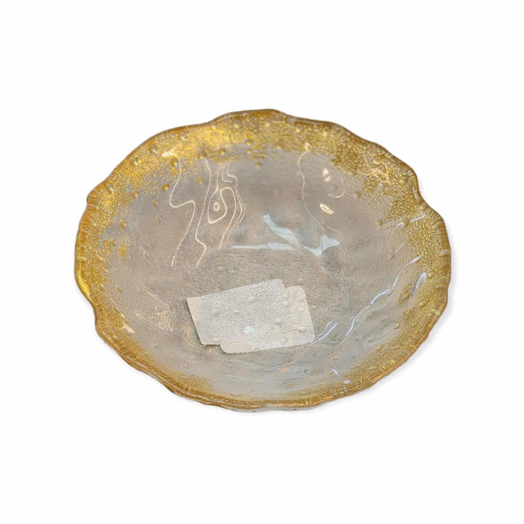 صحن تقديم مكسرات منقط حواف ذهبي AK-10568