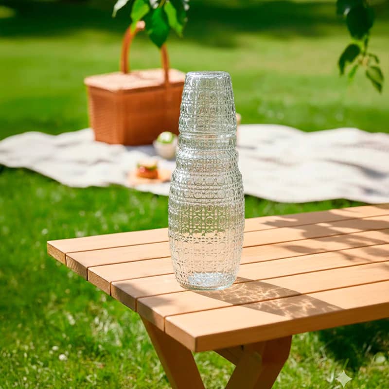 جاك زجاج مع كوب غطاء مزخرف AZ-3226