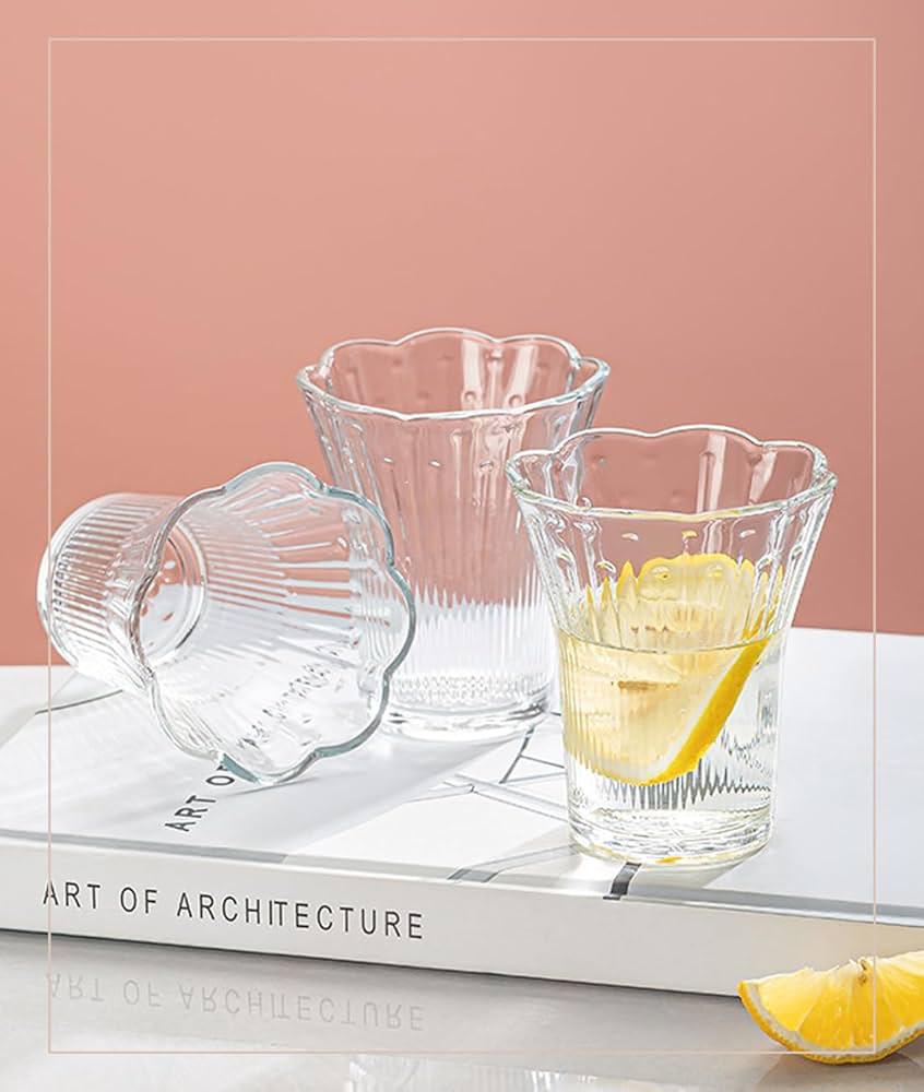 طقم اقلاص عصير زجاج مقلم حواف معرج *6 حبات ALZL V104