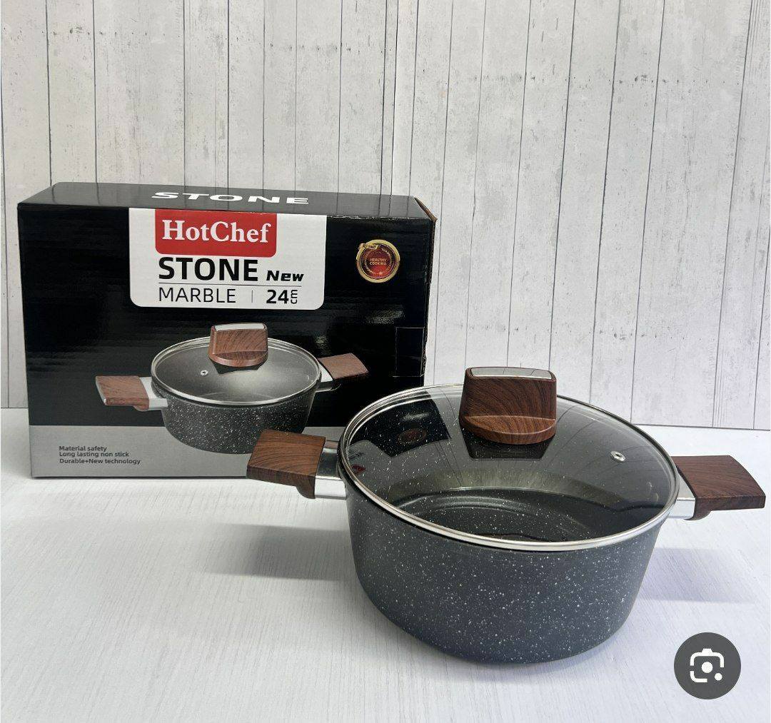 قدر جرانيت هوت شيف مع غطاء زجاج