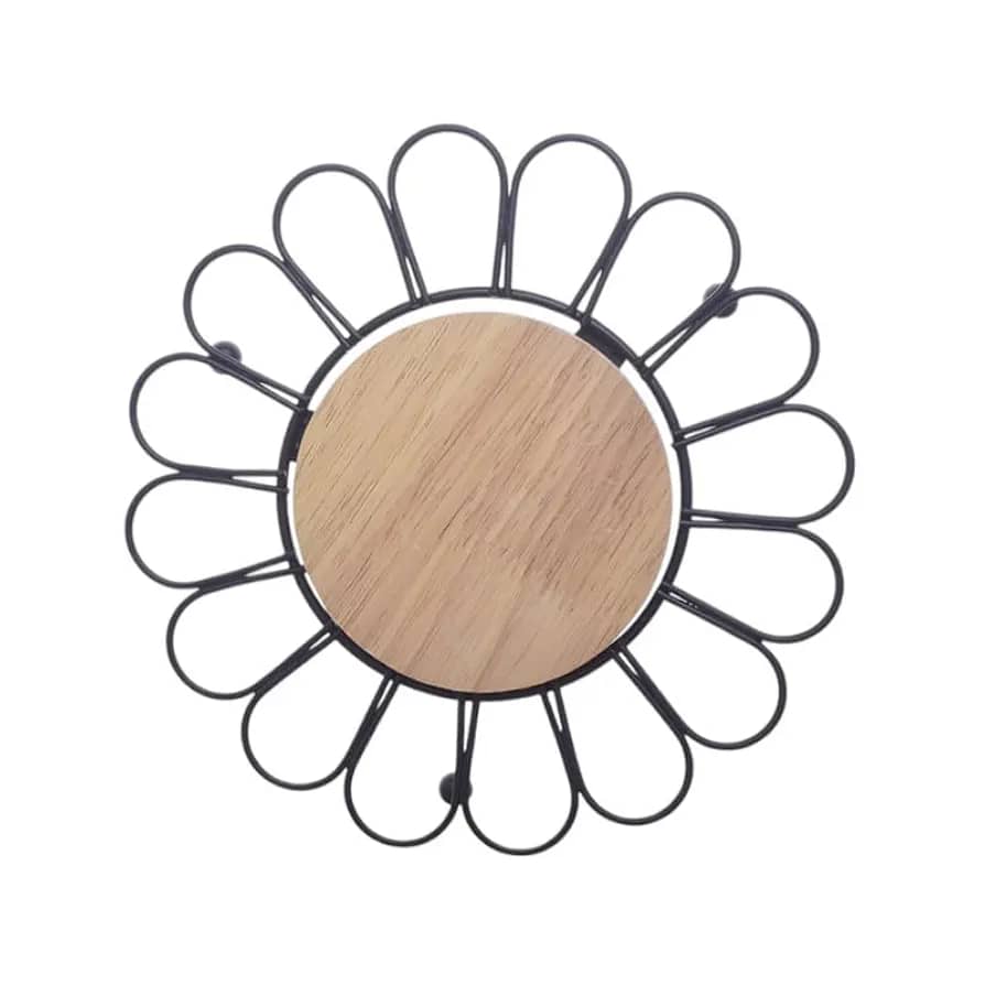 جلاس حراري اسود مدور قاعدة خشب 20 سم 42/2460